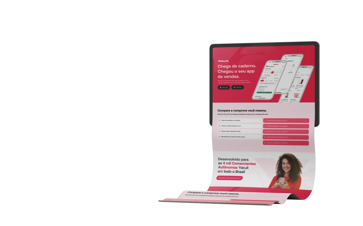 Mockups do app Yakult Digital